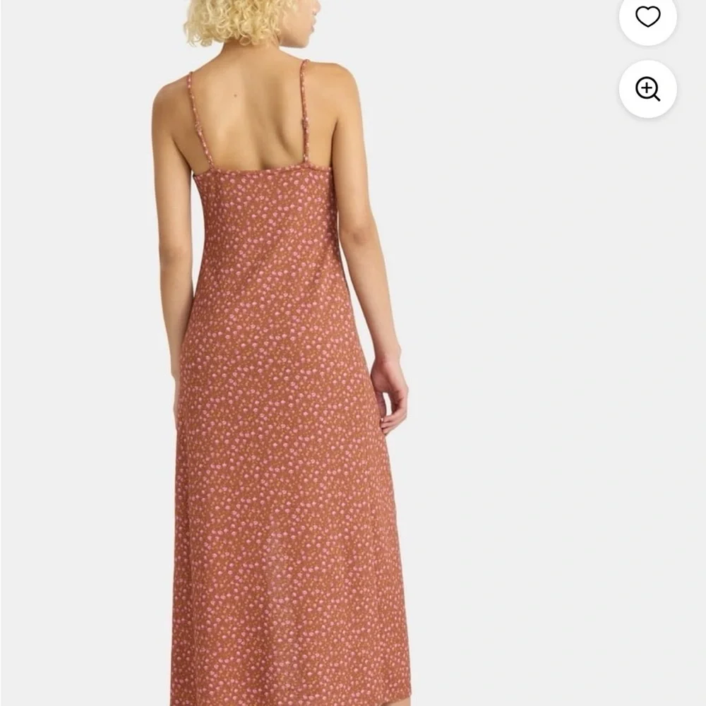 Women Floral Rust Maxi Dress size S new - Picture 2 of 7